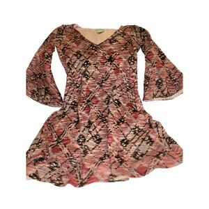 Maeve Anthropologie Textured Knit Fit Flare Dress Bell Sleeve Size S